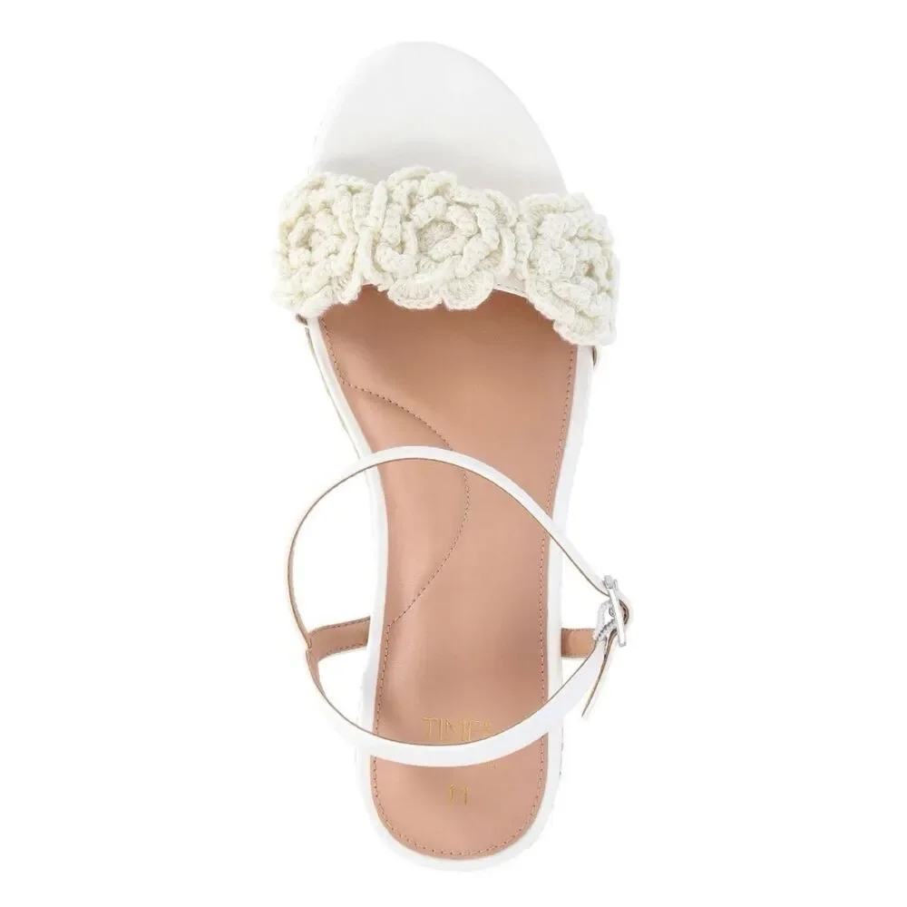 Women's Macrame Flower Espadrille Wedge Sandals Shoes Size 10